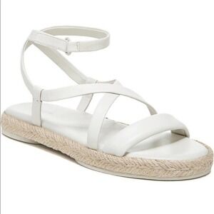 NWT Vince Smith White Leather Espadrille Sandals Size 10